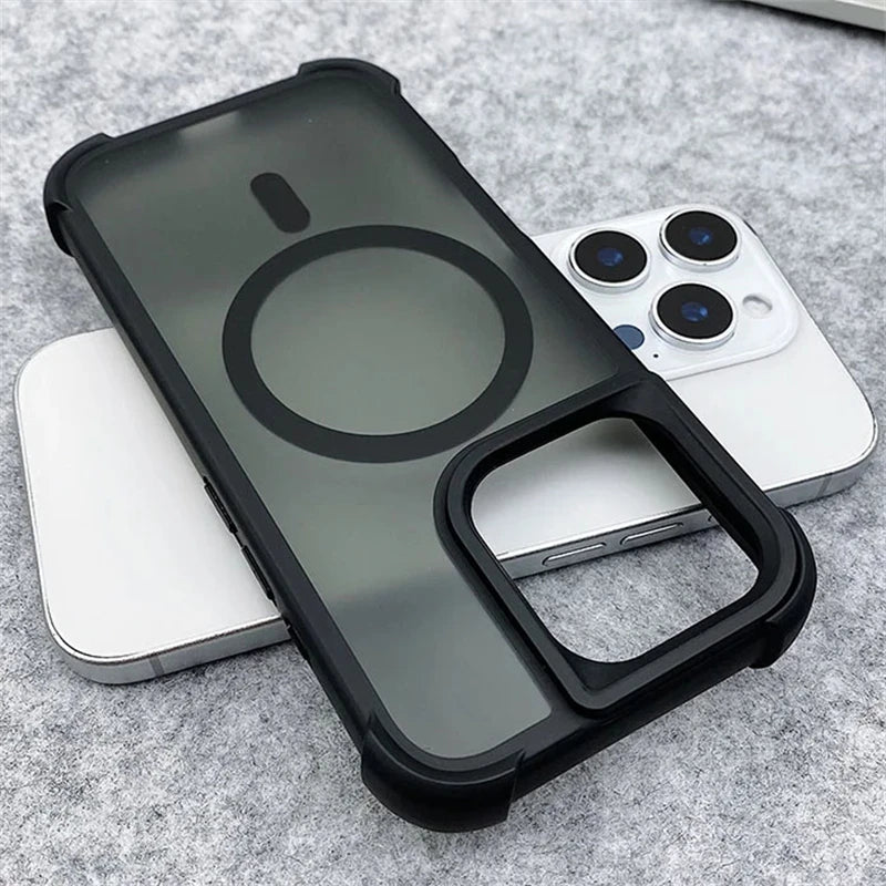 Matte Wireless Charge Phone Case for Iphone 16 13 12 11 Pro Max Armor for Magsafe Cases for Iphone 15 14 Pro Max 16 plus Cover
