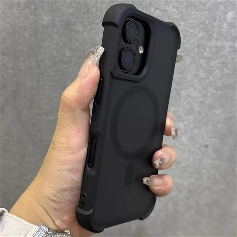 Matte Wireless Charge Phone Case for Iphone 16 13 12 11 Pro Max Armor for Magsafe Cases for Iphone 15 14 Pro Max 16 plus Cover
