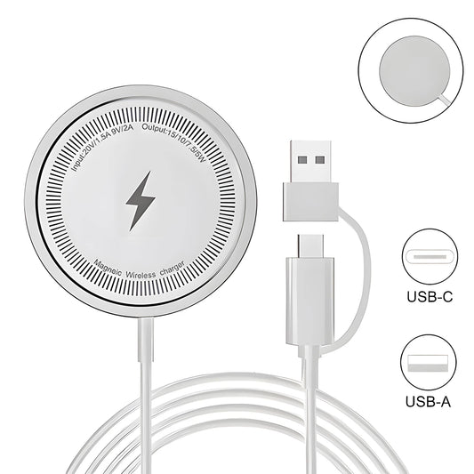 2-In-1 Magnetic Wireless Charger for Iphone 16 15 14 13 12 Pro Max USB Type C Fast Charger Phone Fast Charging Cable Accessories