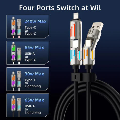 Multi USB Charging Cable with Colorful Indicator